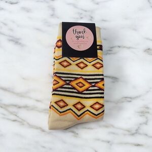 Geometric Patterned Tan Socks